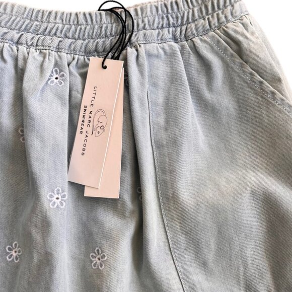 NWT Little Marc Jacobs Light Wash Denim Skirt With Daisies 156 - Picture 2 of 7
